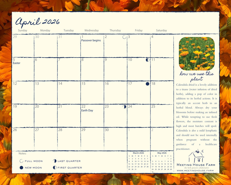 Grow Your Own Apothecary Calendar 2026