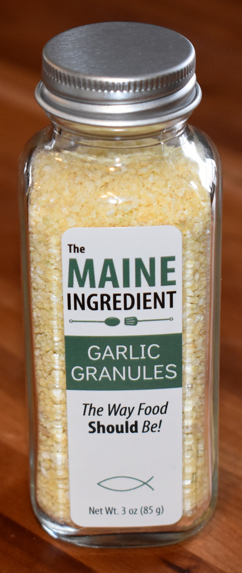 The Maine Ingredient organic dried garlic granules bottle front