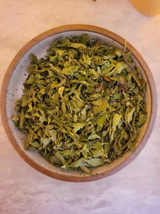 Triple Mint Tea in ceramic bowl