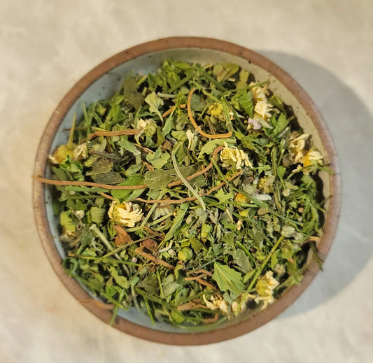 Valerian Dreams tea in ceramic bowl